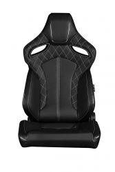 Braum Orue Black Diamond White Stitching Sport Seats: Pair